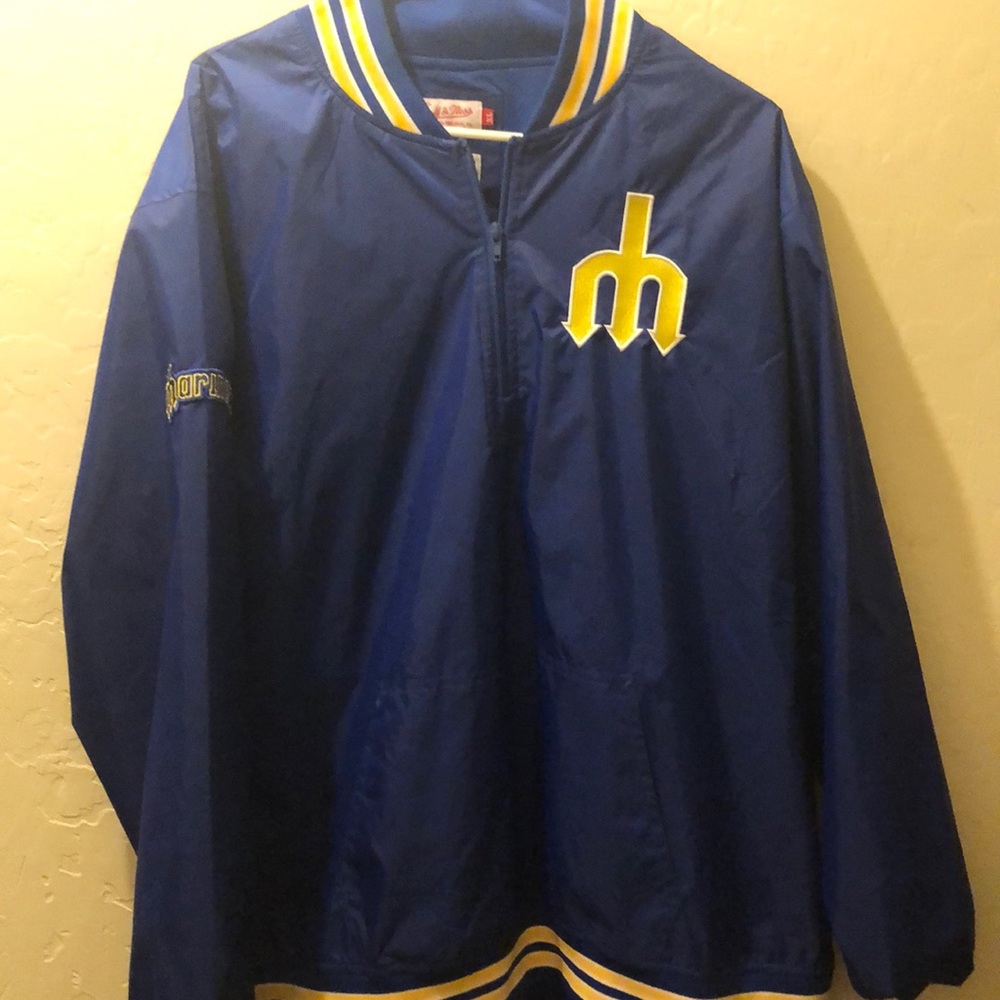 Seattle Mariners rain jacket mitchel and ness